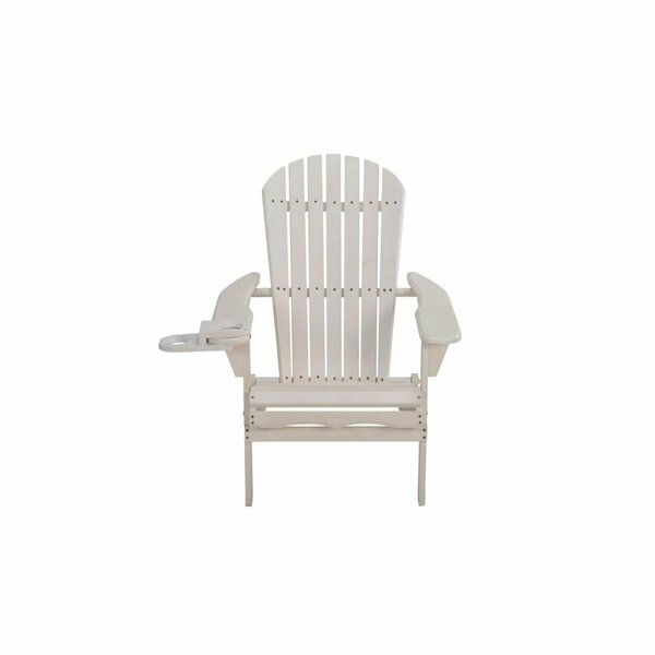 W Unlimited 35 x 32 x 28 in. Foldable Adirondack Chair with Cup Holder, White SW2136WT